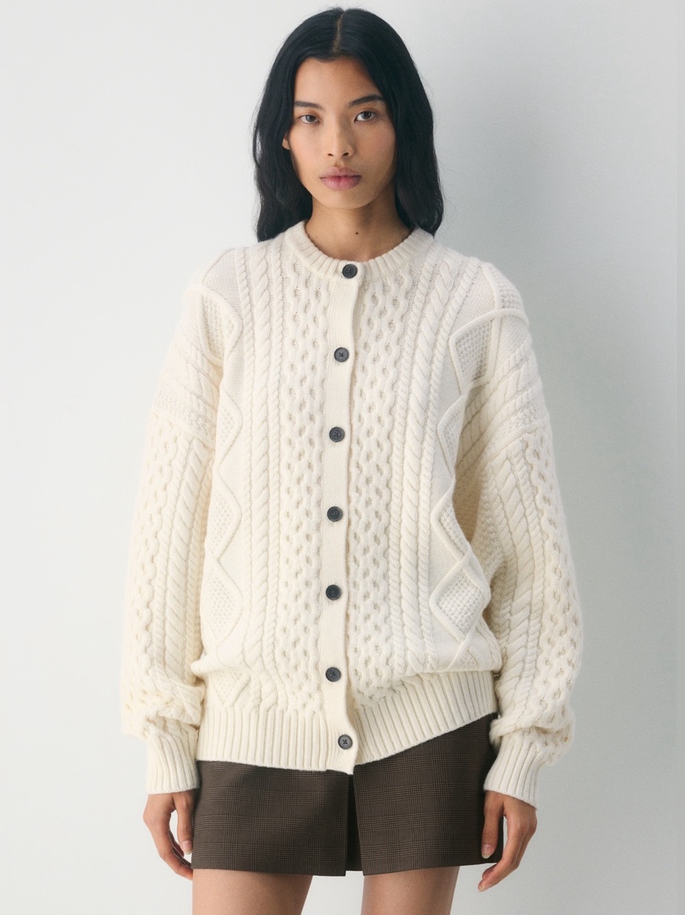 Aritzia Heritage Knit Merino Wool Crew Cardigan NWT